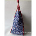 Deep blue cotton material shoulder bag